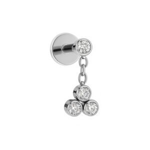 Labret Punto di Luce con Ciondolo Trillion in Titanio ASTM F136