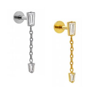 Labret Trapezio Con Zirconia Di Titanio ASTM F136
