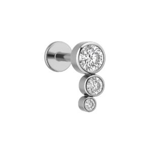 Labret Trio di Zirconie in Titanio ASTM F136
