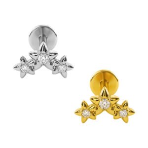 Labret Trio Stella Di Titanio ASTM F136