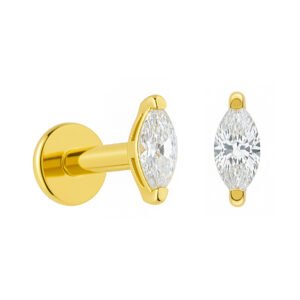 Navette Labret in Oro 18k con Zirconia Premium