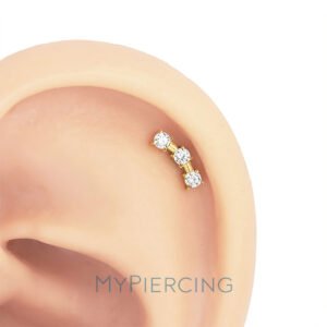 Labret Cluster trio ponto de luz em titânio ASTM F136