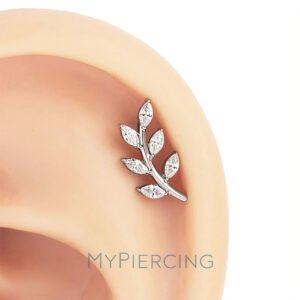 Labret Ramo Flor com Zircónias de Titânio ASTM F136