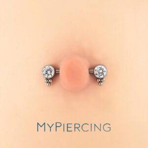 Barbell de Titânio ASTM F136 Ponto de Luz com Beads Push Pin