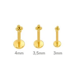 Labret 4 Beads em titânio ASTM F136 Push Pin