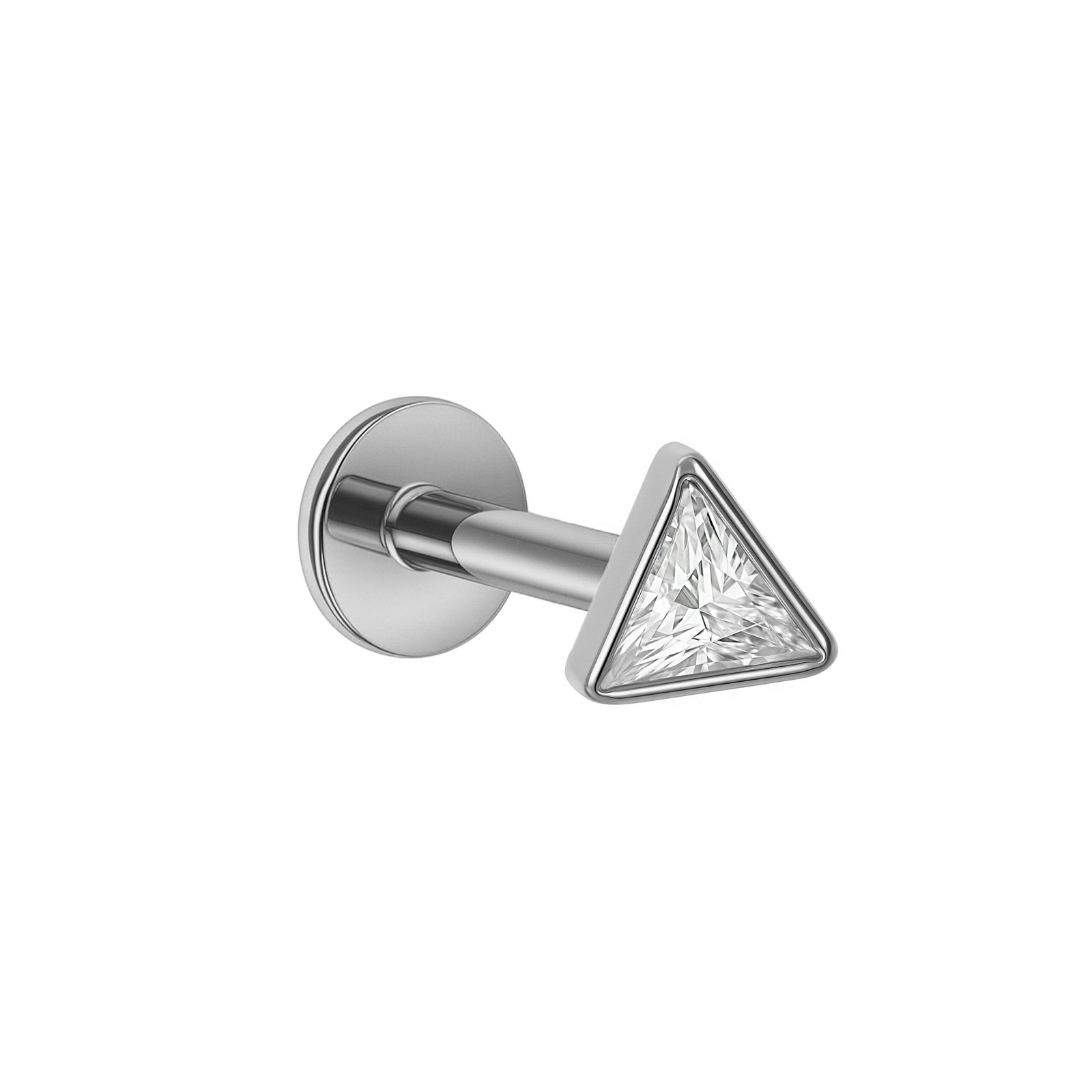Labret Triangolo di Titanio con Zirconi