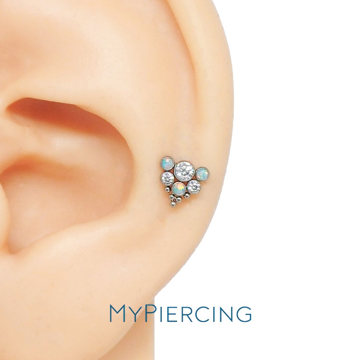 Labret 3 Zirconi 3 Opale mix beaded Titanio ASTM F136