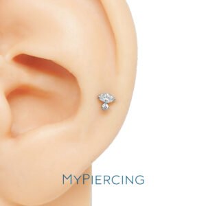 Labret Olho Navette de Zircónia em Titânio ASTM F136