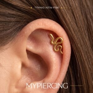 Labret serpente em titânio