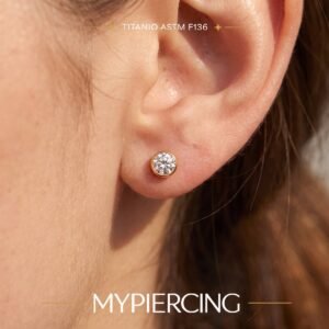 Brincos em titânio com zircónias (barra 8 mm)