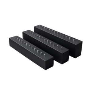 Set Espositori Neri per Labret Push Pin – 3 Pezzi di Altezze Diverse
