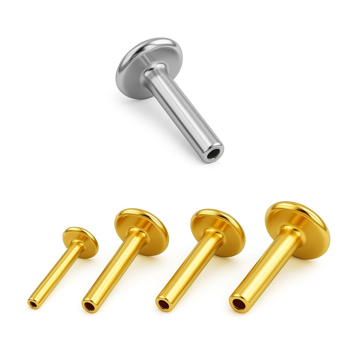 Barretta di Labret Push Pin di Titanio ASTM F136