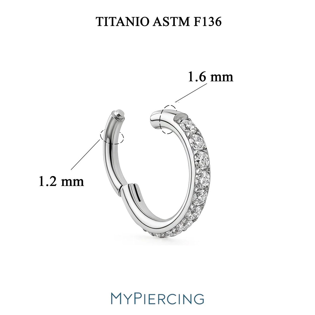 Clicker Big 1.6, Titanio ASTM F136, Zirconia 1.6