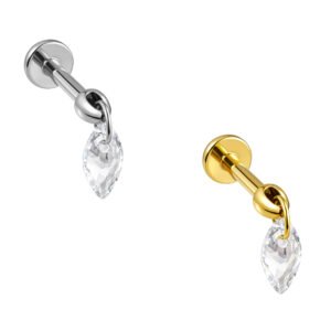 Labret Spike Navette Appendente in Titanio ASTM F136