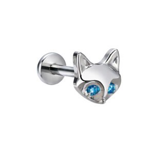 Labret Gatto di Titanio con Zirconi