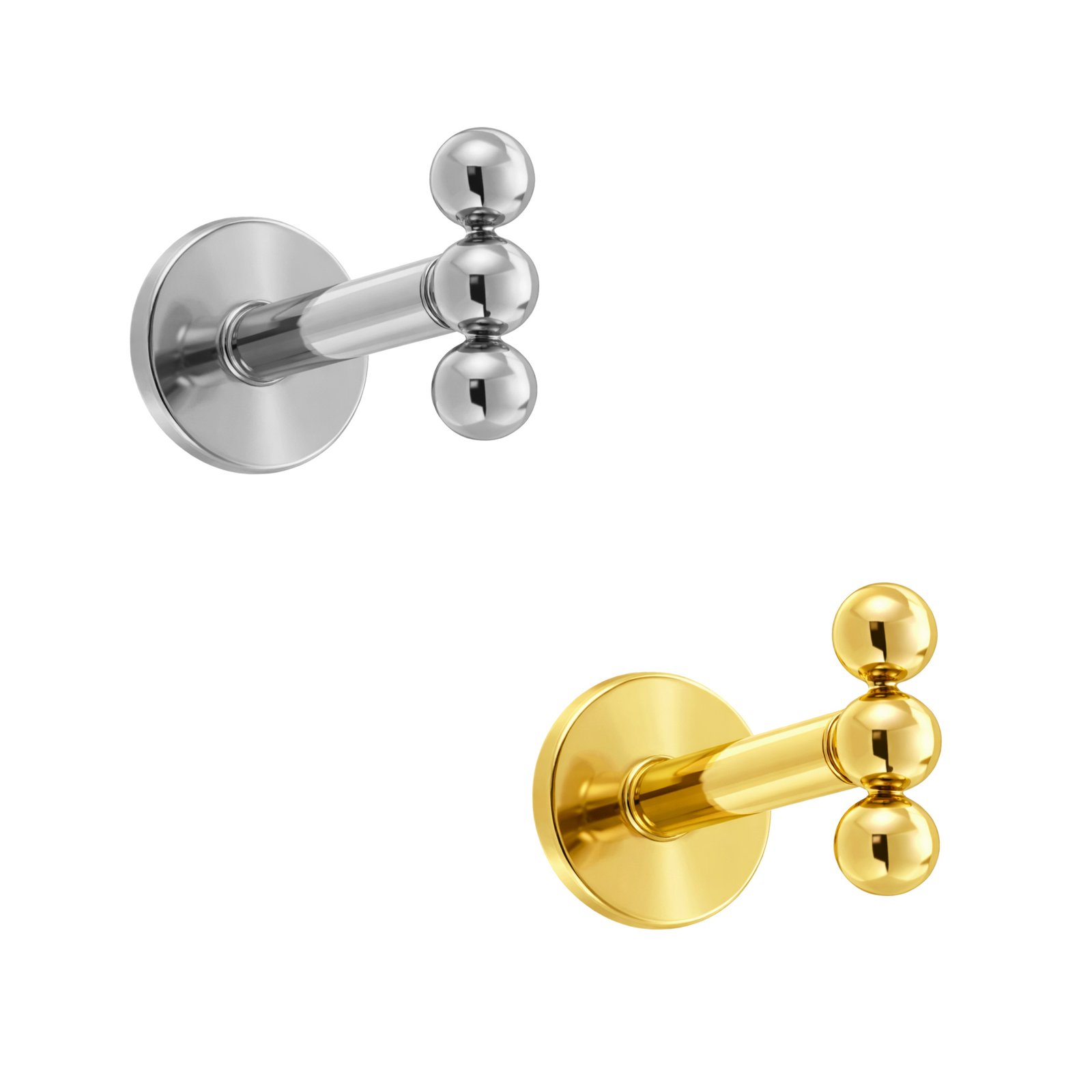 Labret Pin Push Barra di Beads in Titanio ASTM F136