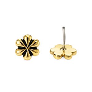 Terminale Fiore Liscia in Oro 18k