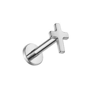 Labret Croce Liscia di Titanio ASTM F136