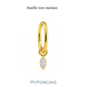 Pendente de Titânio ASTM F136 com Zircónia Marquise