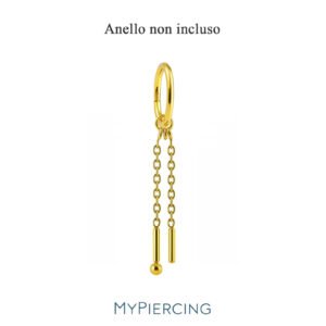 Pendente Needle com Beads de Titânio ASTM F136