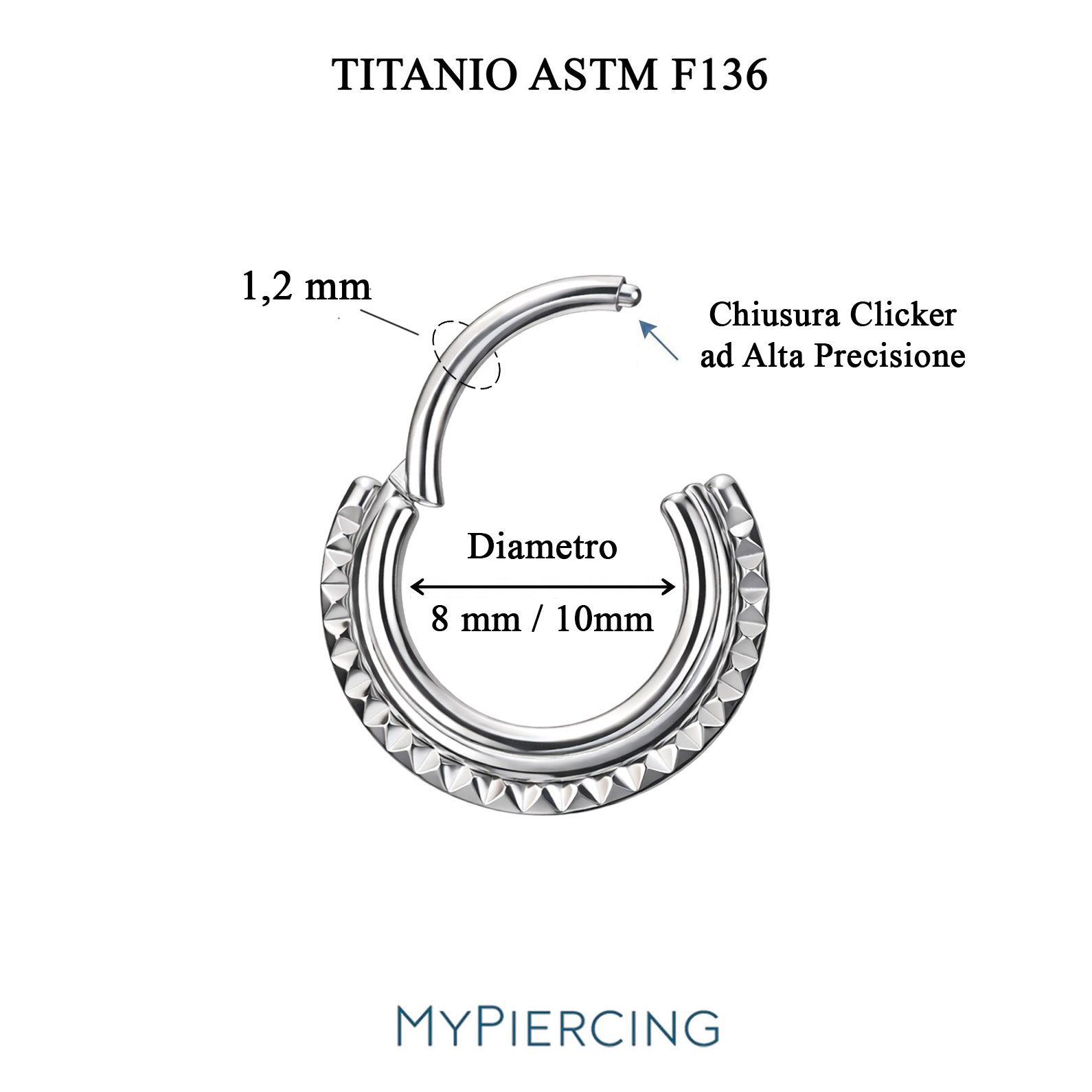 Anello Saturno Cleopatra Di Titanio ASTM F136