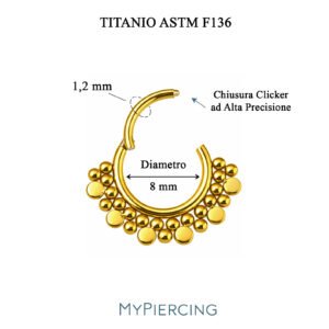 Anello Clicker Ventaglio di Titanio ASTM F136