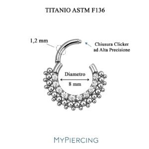 Anello Incassato con Beads di Titanio ASTM F136