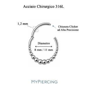 Anello Clicker di Beads In Acciaio
