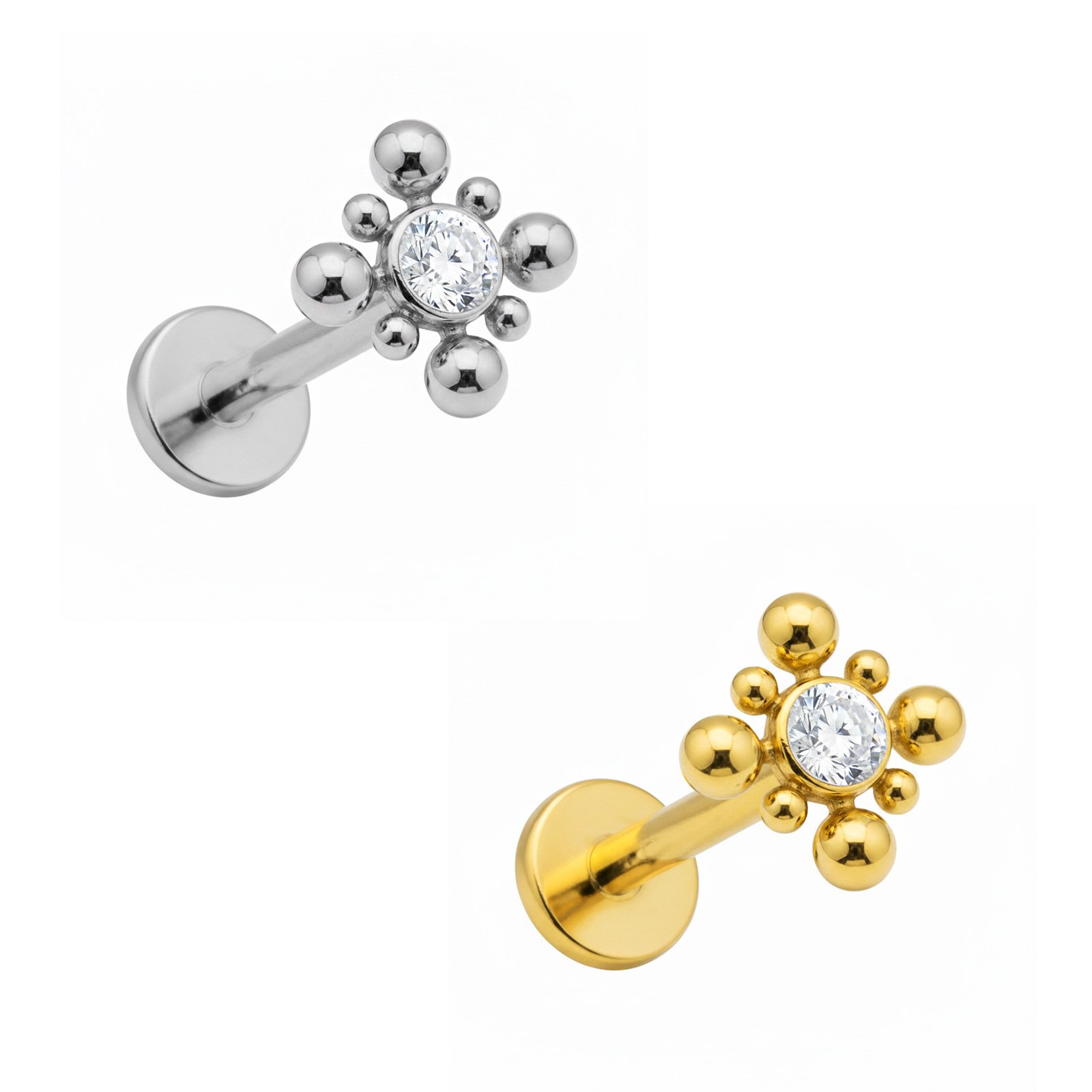 Labret di Titanio ASTM F136 con Zirconia