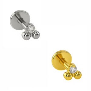 Piercing Labret trillion zirconia