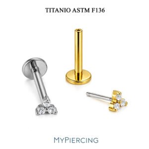 Micro Trillion Labret de titânio Push Pin