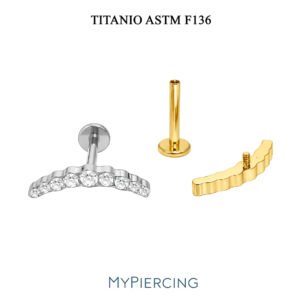 Labret Cluster in Crescita con Zirconi In Titanio ASTM F136