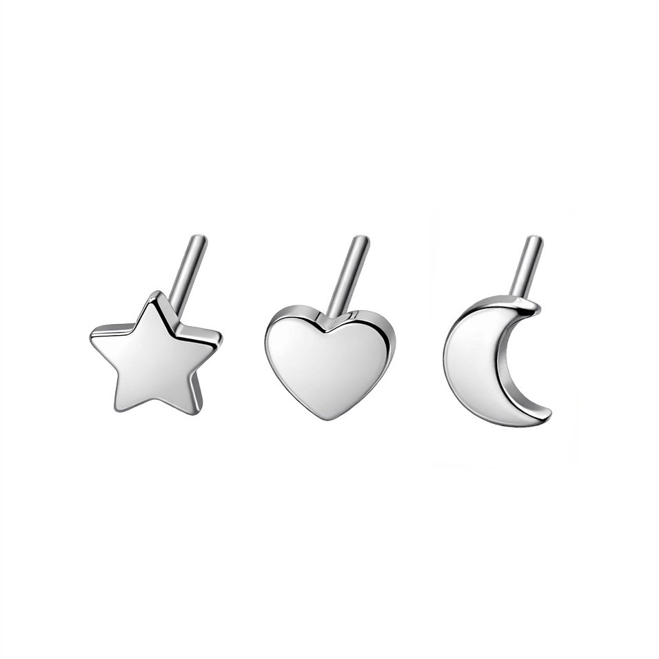 Labret di Titanio Liscio Push Pin