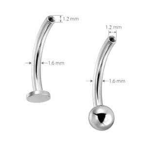 Banana de Titânio ASTM F136 com Haste de 1,6 mm e Rosca de 1,2 mm