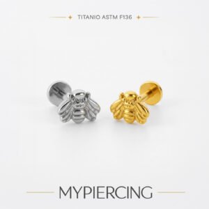 Labret em forma de abelha em titânio ASTM F136