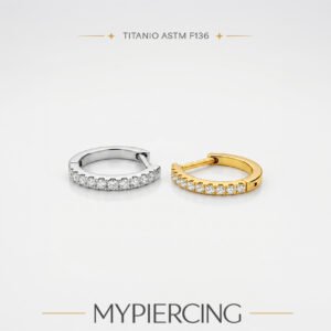 Argola de titânio com zircónias
