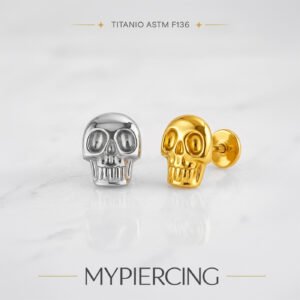 Labret Caveira de Titânio ASTM F136 Push Pin