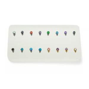 Expositor de Acrílico para Labret – 16 Furos, Altura 15 mm ou 25 mm