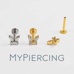 Labret Farfalla Di Titanio ASTM F136 con Zirconi
