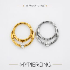Anello Clicker Segmentato Doppio di Titanio ASTM F136 con Zirconia