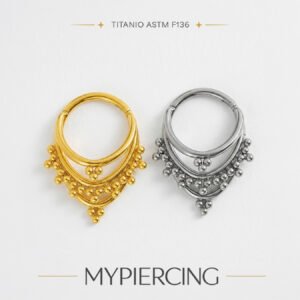 Anello Triplo di Titanio ASTM F136 con Beads