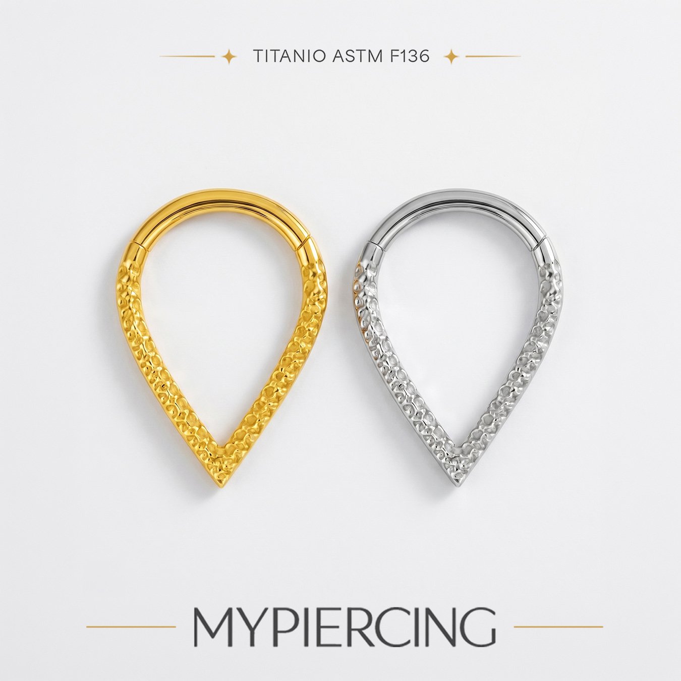 Anello V Martellato di Titanio ASTM F136