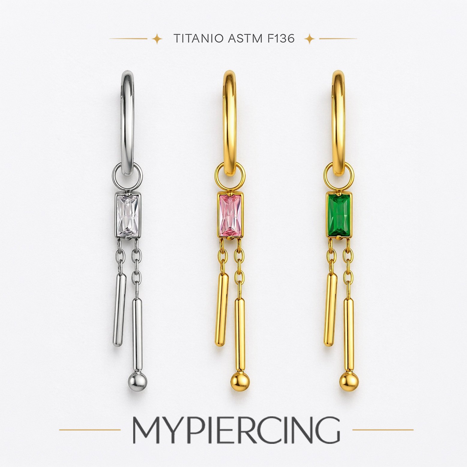 Clicker Square Needles in Titanio ASTM F136 con Zirconia
