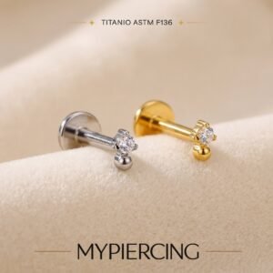 Labret Micro com Esfera e Ponto de Luz em Titânio Push Pin · imagem 3
