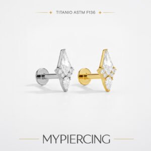 Labret de titânio com composição geométrica de zircónias