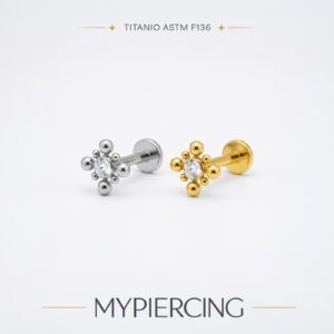 Labret em Titânio ASTM F136 com Zircónia
