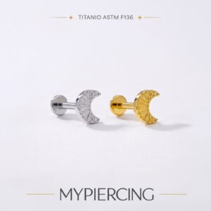 Labret Luna Piramide liscia di Titanio ASTM F136