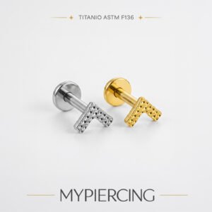 Labret V Martelado em Titânio ASTM F136 (5 mm)