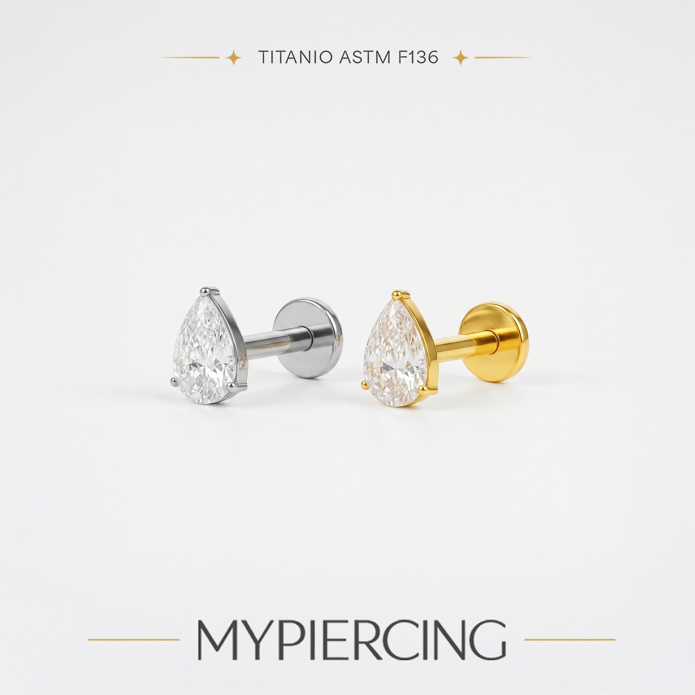 Labret Goccia di Zirconia in Titanio ASTM F136