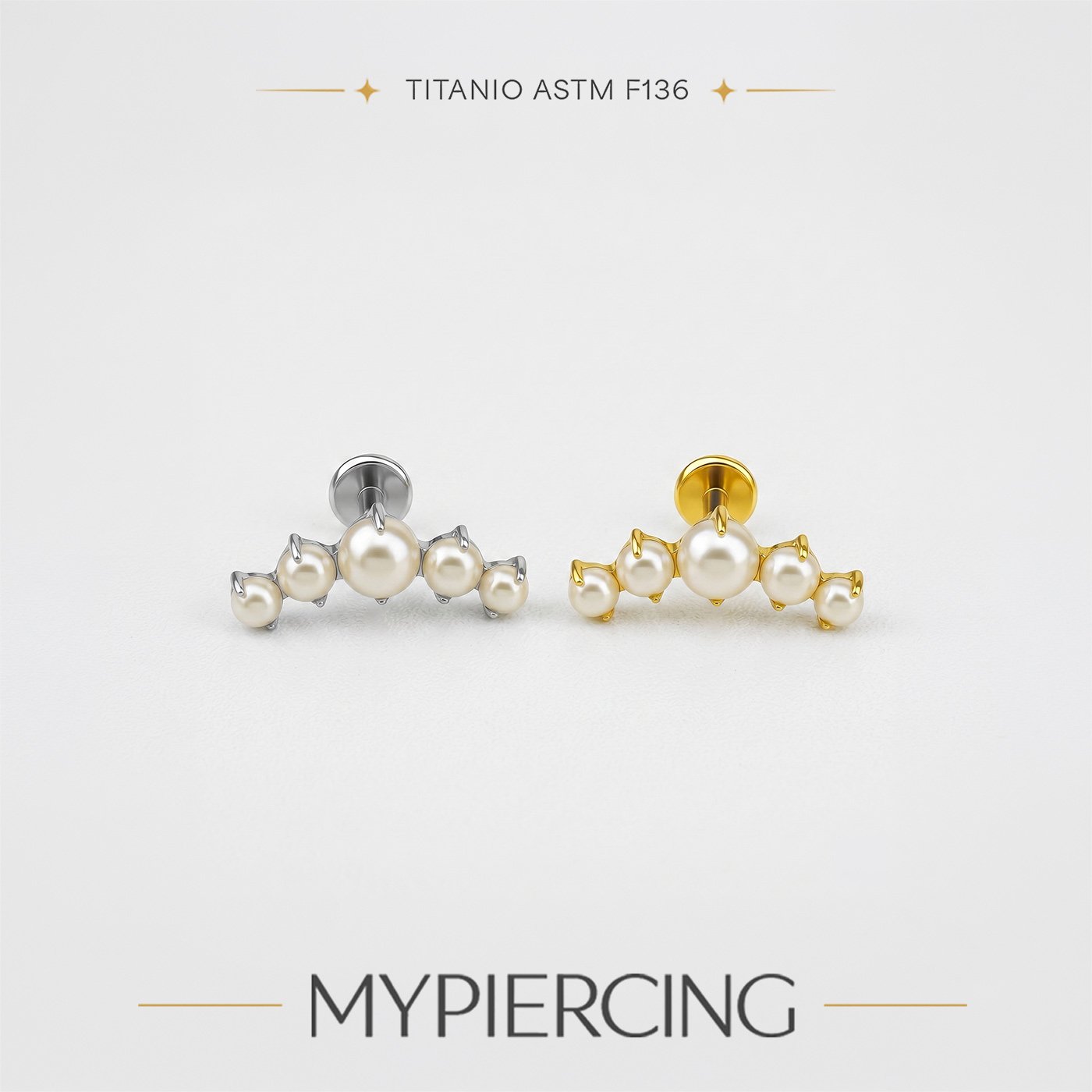 Labret Cluster Perla di Titanio ASTM F136